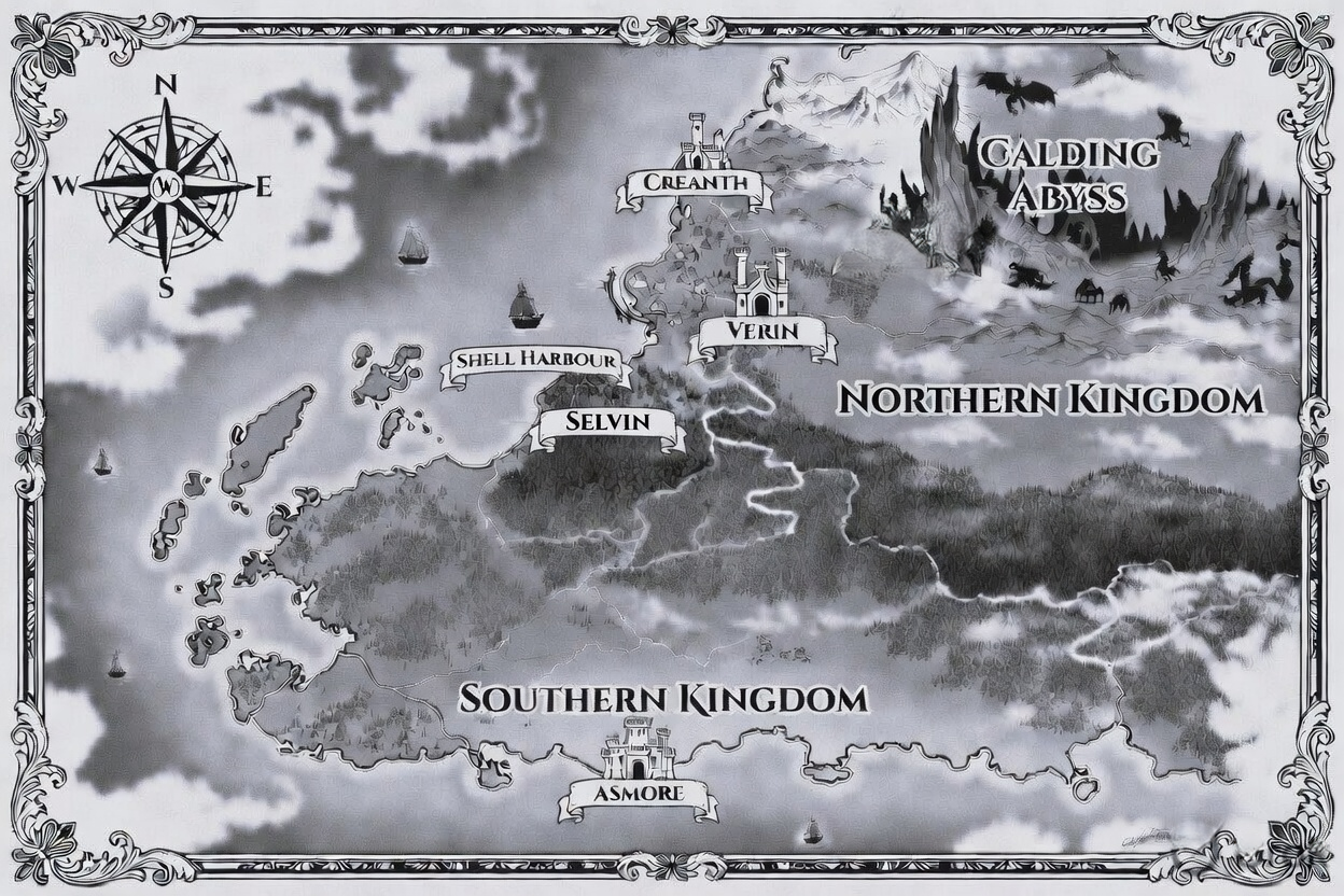 World map of The Fallen Realms: A Kingdom In Chains